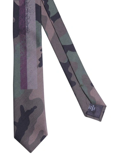 Shop Valentino Camouflage Tie In Multicolor