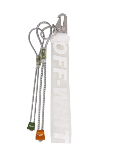 Off-white Rubber Industrial Keychain In Transparent