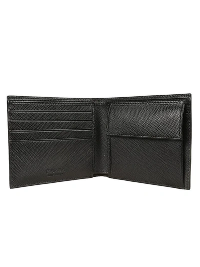 Shop Prada Logo Plaque Billfold Wallet In Nero