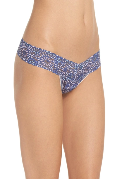 Shop Hanky Panky Maria Low Rise Thong In Blue Multi