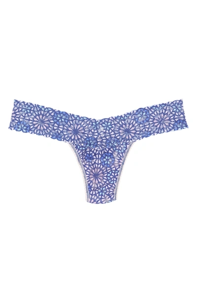 Shop Hanky Panky Maria Low Rise Thong In Blue Multi