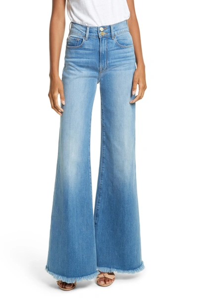 Shop Frame Le Palazzo High Waist Raw Edge Jeans In Opus
