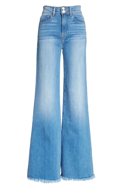 Shop Frame Le Palazzo High Waist Raw Edge Jeans In Opus