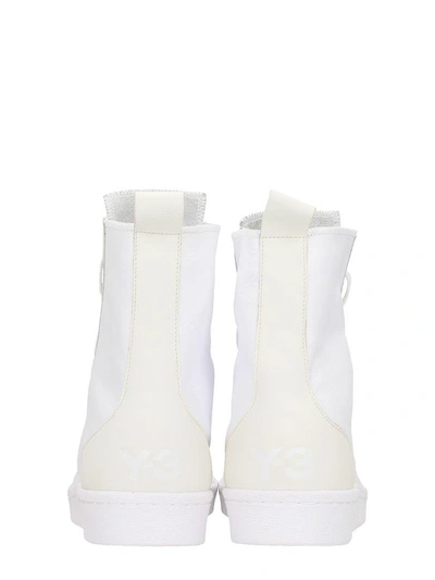 Shop Y-3 Pro Zip White Leather Sneakers