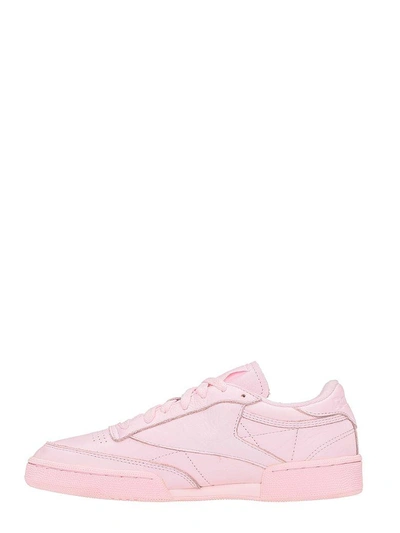 Shop Reebok Club C85 Elm Pink Leather Sneakers In Rose-pink