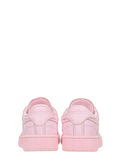 Shop Reebok Club C85 Elm Pink Leather Sneakers In Rose-pink