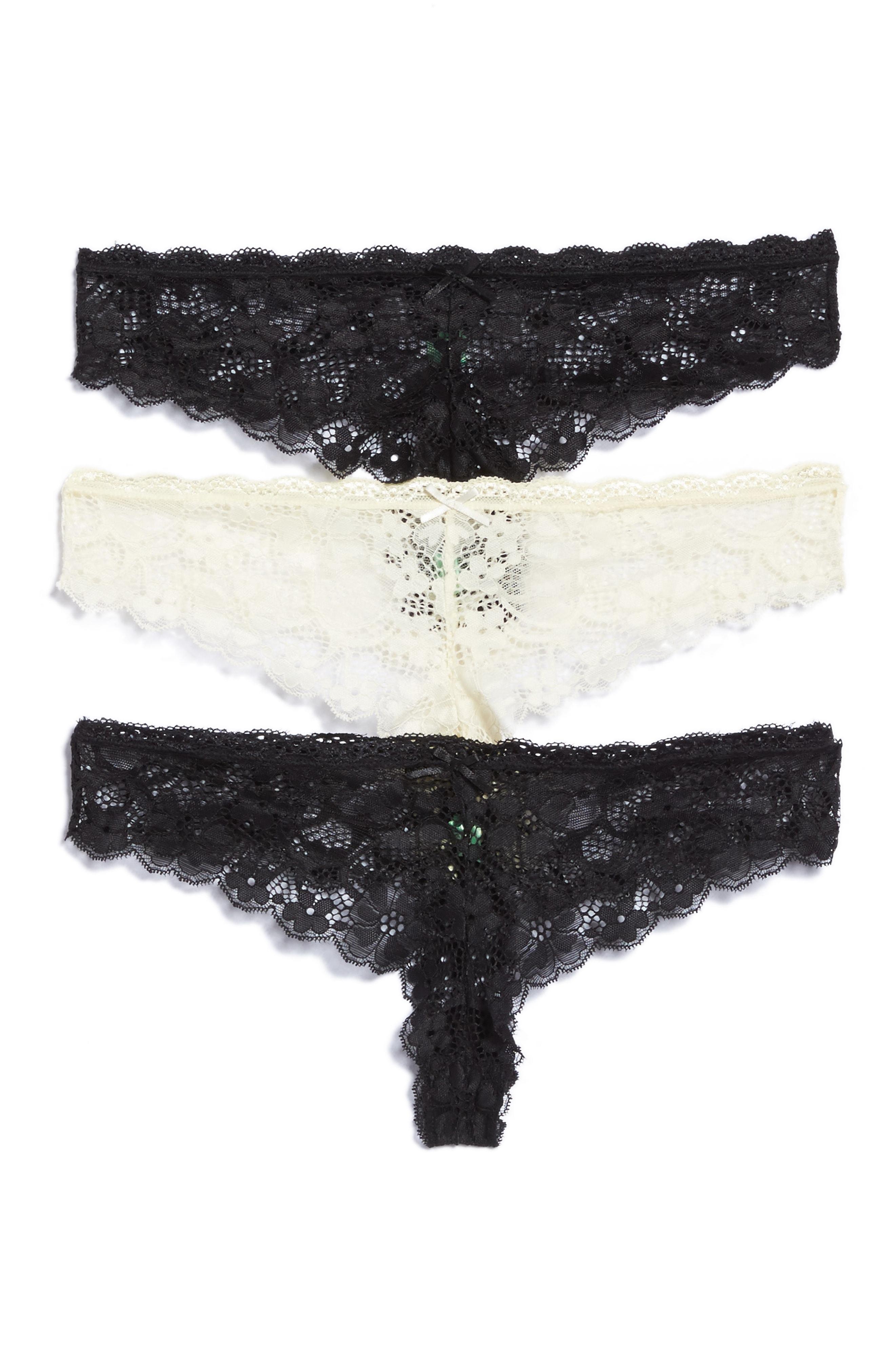 Honeydew Intimates 3pack Lace Thong In Black/ Dreamy Cream ModeSens