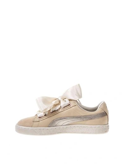 Shop Puma Heart Satin Ii Sneakers In Natural