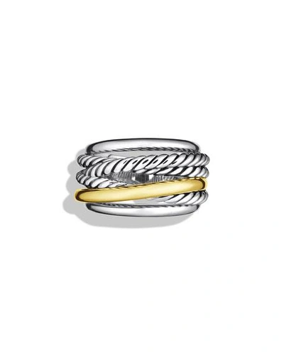 Shop David Yurman Crossover Narrow Ring With Silver/gold
