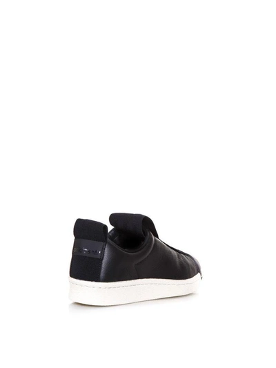 Shop Adidas Originals Superstar Leather Slip-on Sneakers In Black