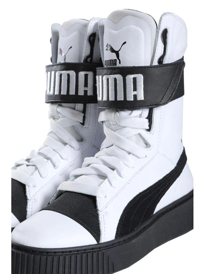 Shop Puma 364089  Platform Boot In Bianco-nero