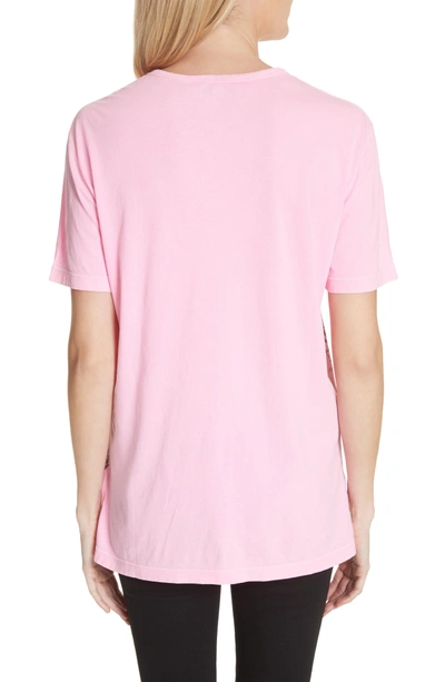 Shop Burberry Rydon Print Cotton Tee In Bright Rose Pink