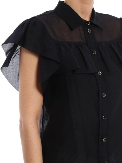 Shop Blumarine Shirt Rouches In Black