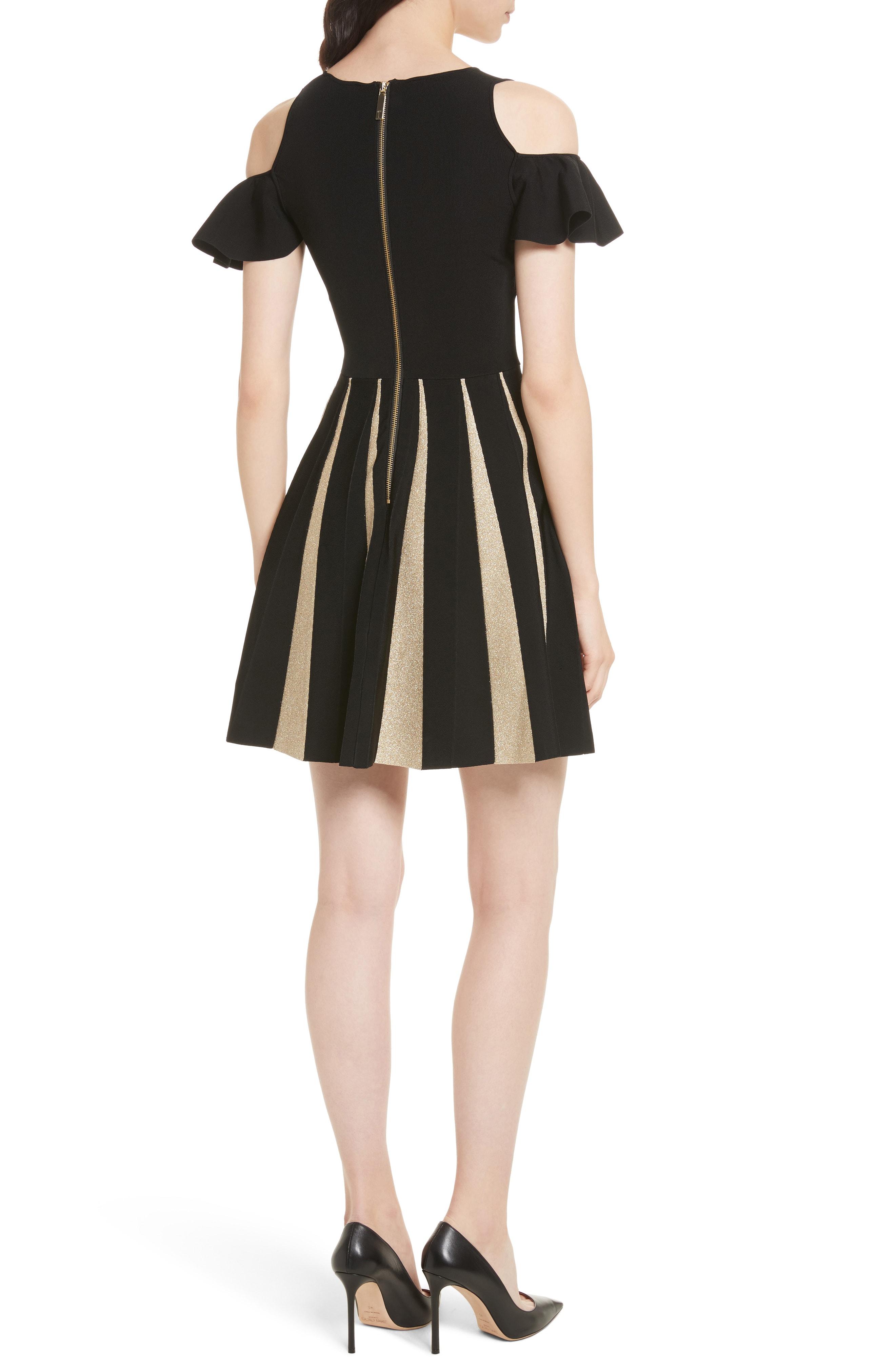 ted baker london cold shoulder skater dress