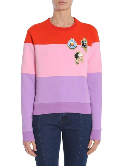 Shop Carven Round Collar Sweatshirt In Multicolor