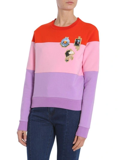 Shop Carven Round Collar Sweatshirt In Multicolor