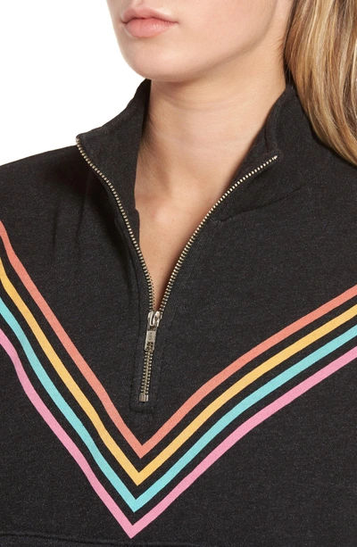 Shop Wildfox '80s Track Star Soto Warm-up Sweatshirt In Heathered Black