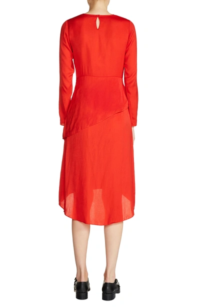Shop Maje Tiered A-line Dress In Red