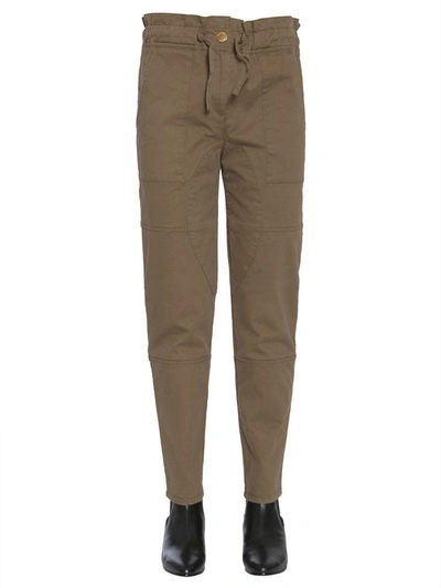 Shop Boutique Moschino Cotton Gabardine Trousers In Militare