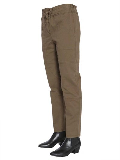 Shop Boutique Moschino Cotton Gabardine Trousers In Militare