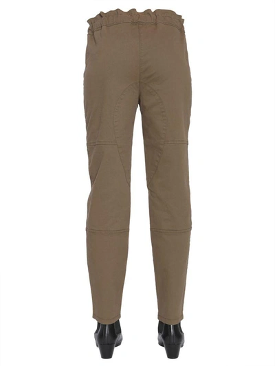 Shop Boutique Moschino Cotton Gabardine Trousers In Militare