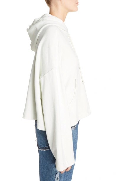 Shop Acne Studios Joggy Crop Hoodie In Ice White