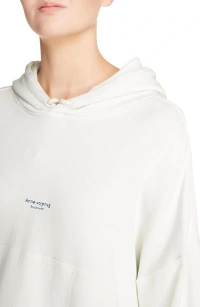 Shop Acne Studios Joggy Crop Hoodie In Ice White