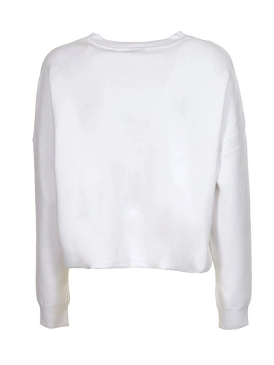 Shop Alice And Olivia Printed Sweatshirt In Bianco/nero
