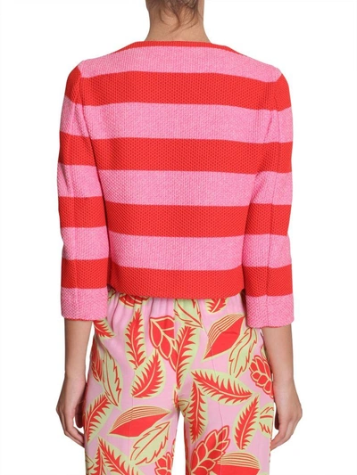 Shop Boutique Moschino Striped Jacket In Rosa