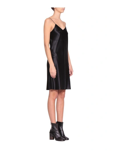 Shop Helmut Lang Zippered Silk Dress In Nero