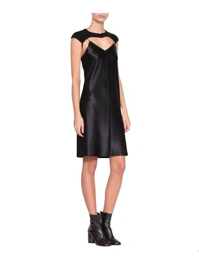 Shop Helmut Lang Zippered Silk Dress In Nero