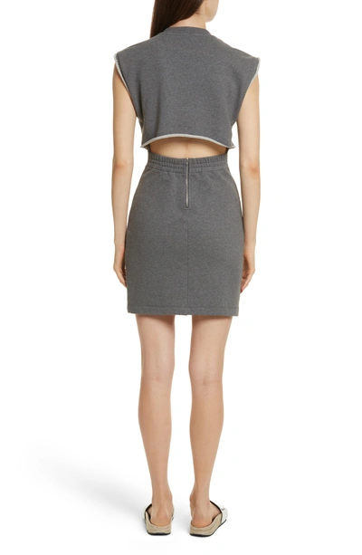 Shop Alexander Wang T French Terry Dress In Charcoal