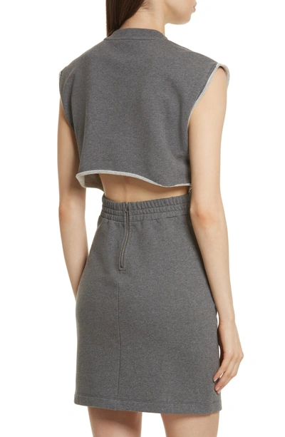 Shop Alexander Wang T French Terry Dress In Charcoal