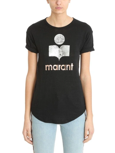 Shop Isabel Marant Étoile Koldi Shiny T-shirt In Black