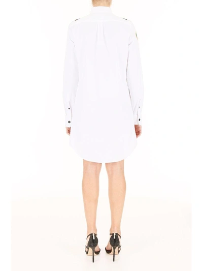 Shop Dsquared2 Shirt Dress With Patches In Biancobianco
