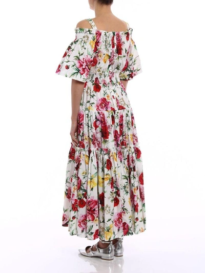 Shop Dolce & Gabbana Floral Dress In Hamfiori Vari Fdo.panna