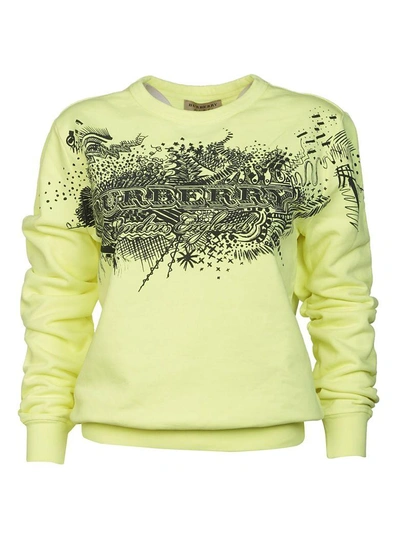 Shop Burberry Logo Sweatshirt In Giallo