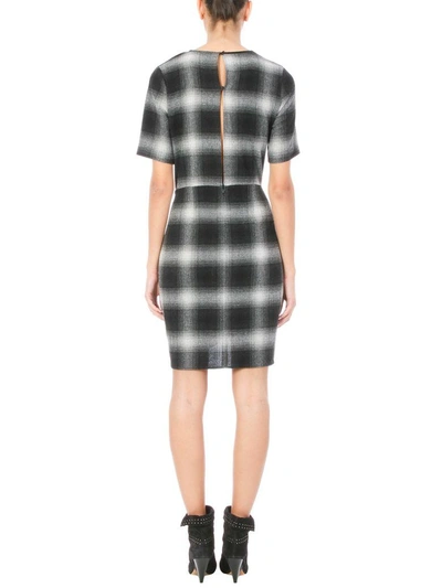 Shop Isabel Marant Étoile Pardena Plaid Wool-blend Dress In Grey