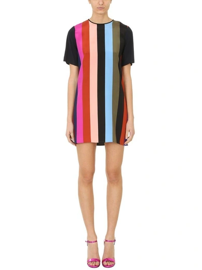 Shop Diane Von Furstenberg Multicolor Fluid Dress In Black