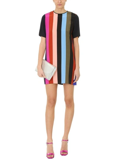 Shop Diane Von Furstenberg Multicolor Fluid Dress In Black