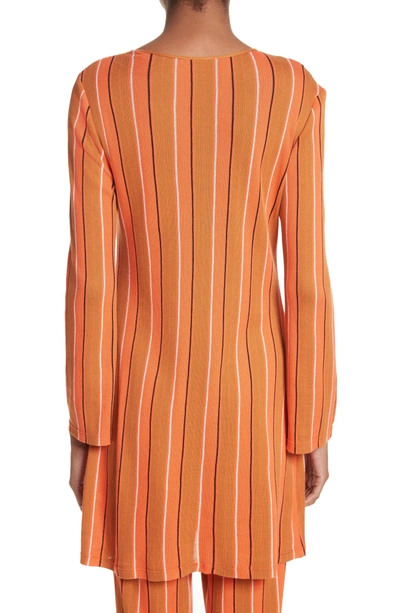 Shop Simon Miller Capo Metallic Stripe Knit Tunic Dress In Mango Stripe