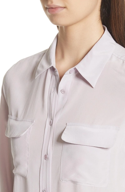 Shop Equipment Slim Signature Silk Shirt In Violet Ice