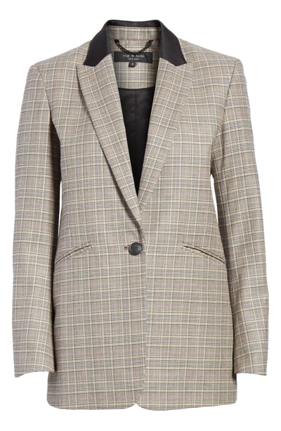 Shop Rag & Bone Ridley Glen Plaid Wool & Cotton Blazer In Black/ Ivory