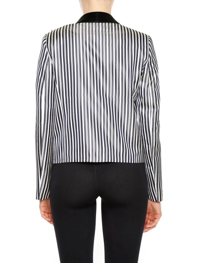 Shop Lanvin Striped Blazer In Navy Blue