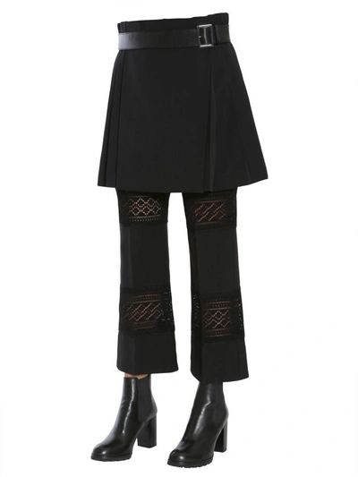 Shop Alexander Mcqueen Wool Crepe Kilt In Nero