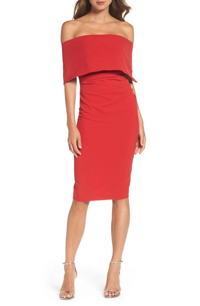 Vince Camuto Popover Cocktail Dress In Red | ModeSens