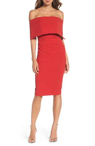 Shop Vince Camuto Popover Dress In Red