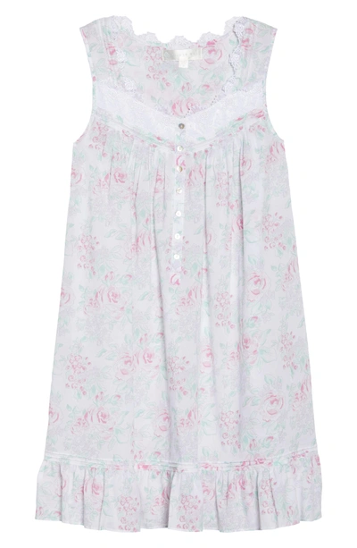Shop Eileen West Cotton Chemise In White Watercolor Floral
