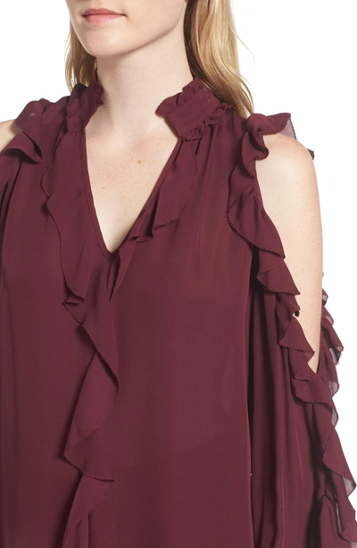 Shop Parker Elana Ruffle Silk Blouse In Elixir