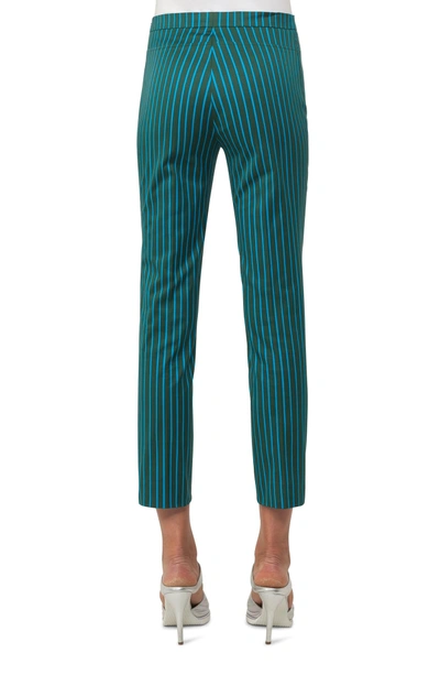 Shop Akris Punto Franca Stripe Pants In Palm Leaf / Turquoise